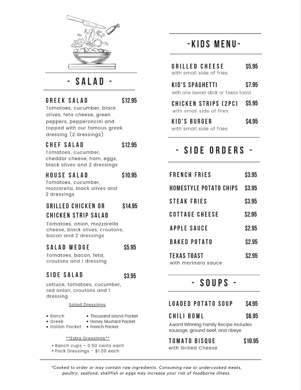 Dinos Menu Page 5