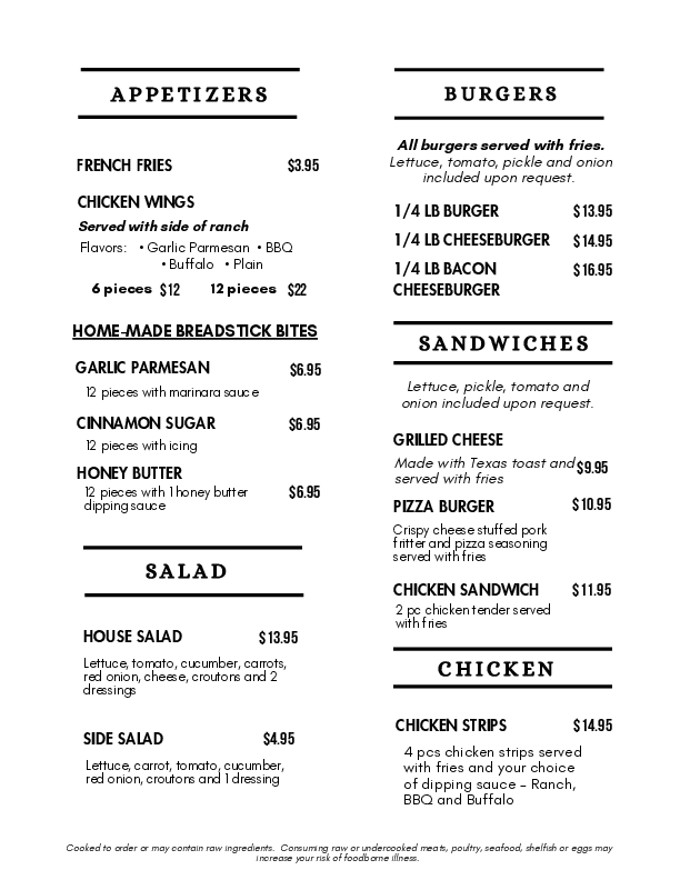 Dinos Pizza Menu - Page 2