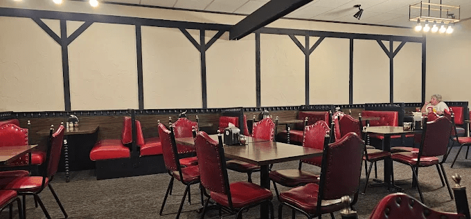 Dining room of Dino's Pizza & Steakhouse, a family restaurant in Washington, IA